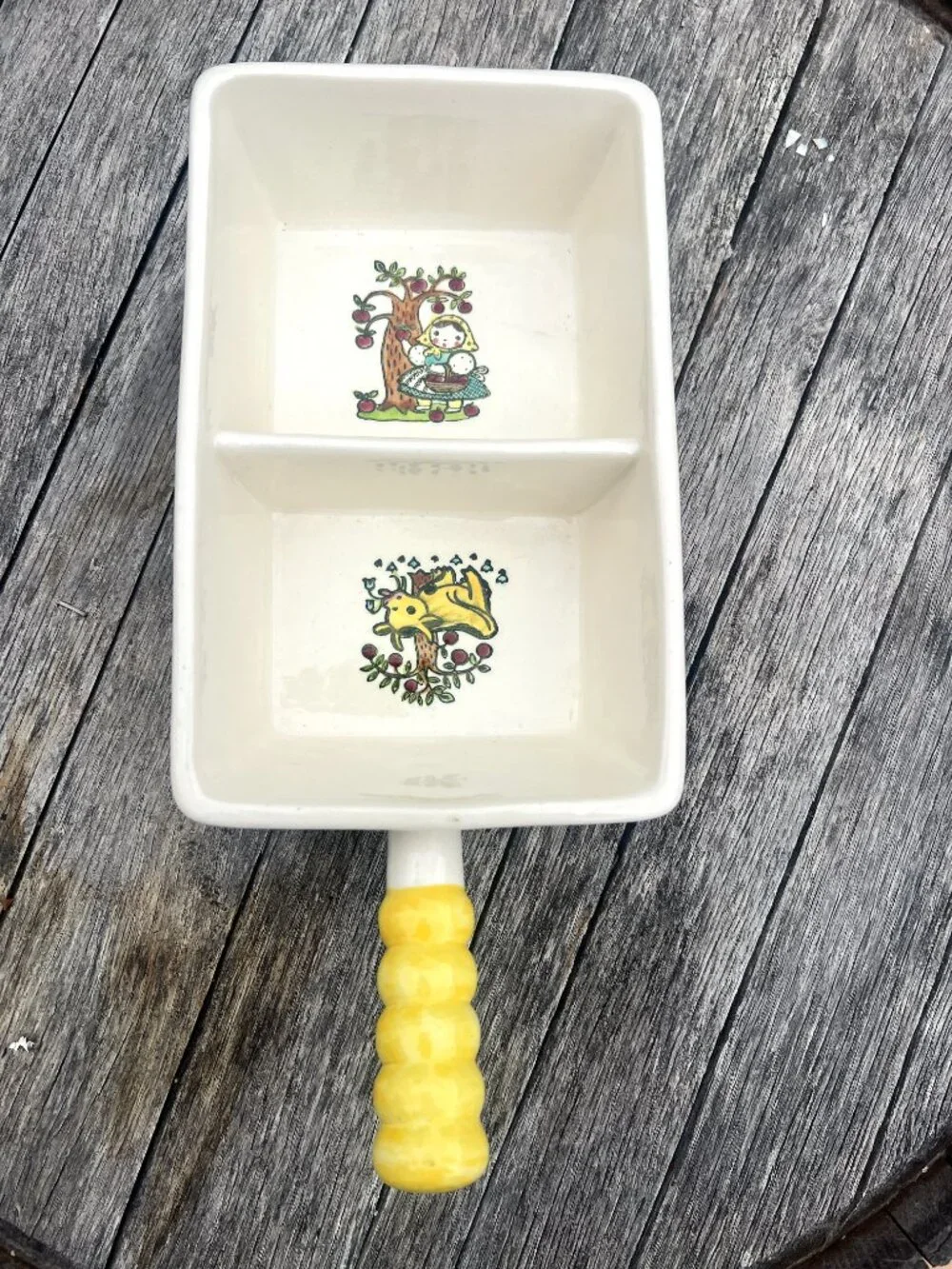 Vintage Metlox Poppytrail Divided Relish Dish with Handle | California Pottery